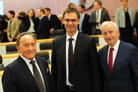 Bild: Martin Purtscher mit seinen Amtsnachfolgern Markus Wallner und Herbert Sausgruber