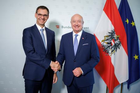 Bild: Antrittsbesuch bei Bundeskanzler Stocker